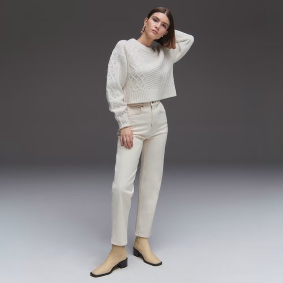 Everlane The '90s Cheeky Straight Jean in Bone White 26 Regular - Picture 1 of 2